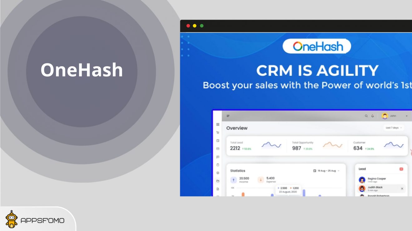 Onehash CRM Lifetime Deal All in One CRM